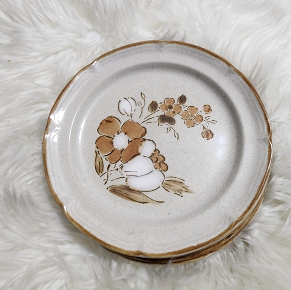 4 Autumn Fair Baroque HEARTHSIDE STONEWARE Dinner Plates - Picture 3 of 3